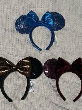 Disney Parks Authentic Minnie Ears Bundle 3 Pairs Jewel Tones